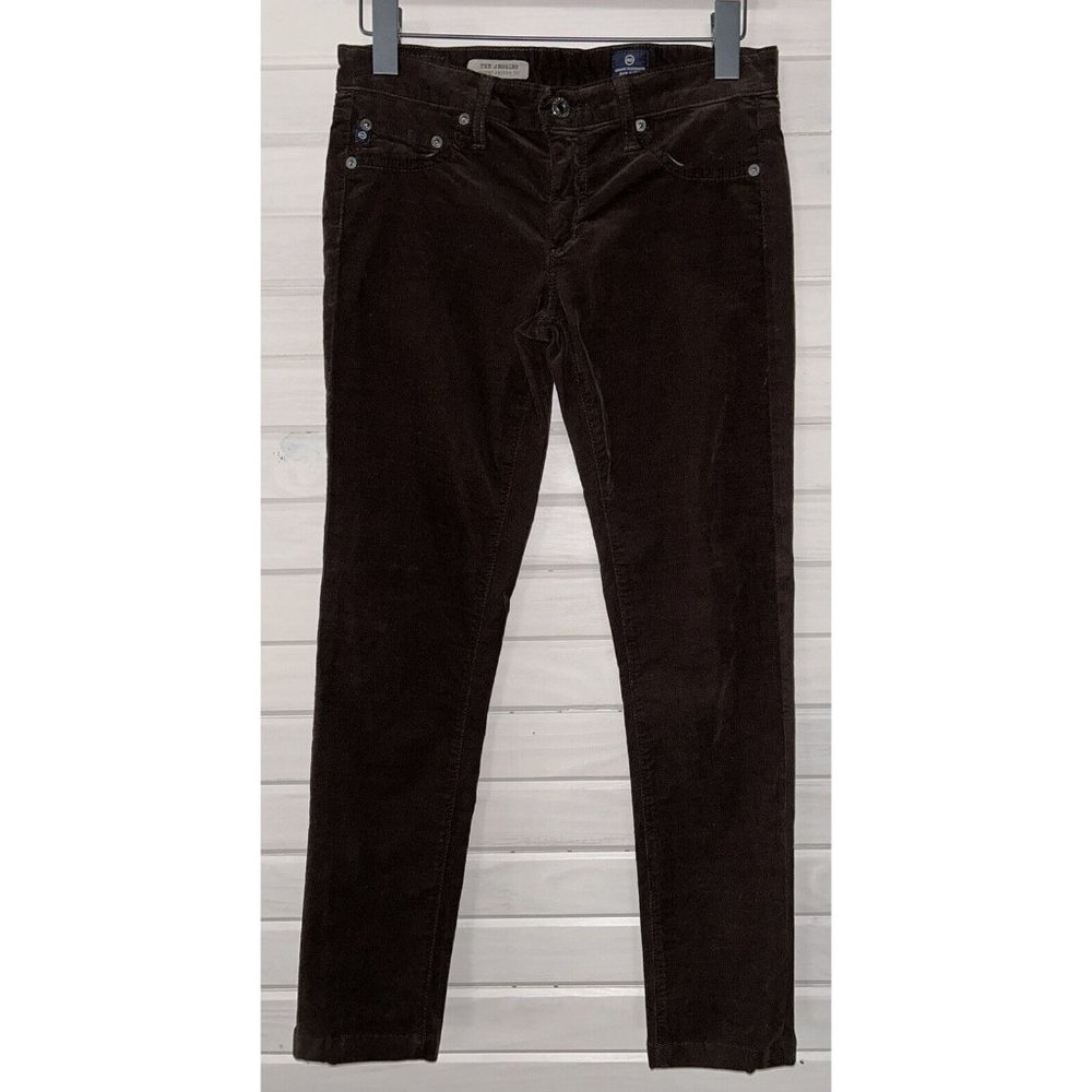 AG Adriano Goldschmied Sz 27R Brown The Jegging Super Skinny Fit Cords Jeans EUC